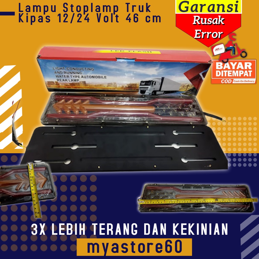 Lampu Stop lamp Stoplamp Aksesoris Variasi Mobil Truk Truck Mobil Besar Mitsubishi Hino Tata Volvo UD Toyota Isuzu Kipas Dan Lain Lain Universal 12/24 Volt 46 cm