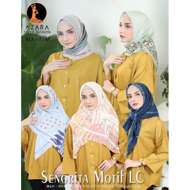 Hijab / Kerudung / Azara Motif / Azara Senorita / Kerudung Azara / Kerudung Motif Laser Cut