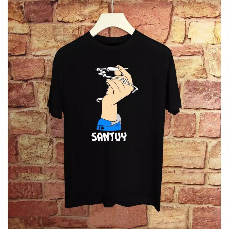 Fourfashion Kaos Pria  Kaos Distro SANTUY SMOKE FN084