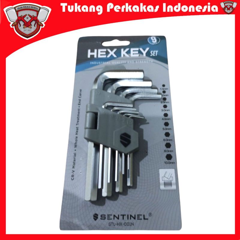 SENTINEL KUNCI L SET PENDEK 9PCS HEX KEY SHORT SET