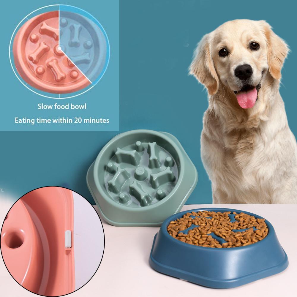 Solighter Pet Slow Feeder Berbentuk Tulang Mencegah Obesitas Rakus Anti Tersedak Rotary Puppy Dishes