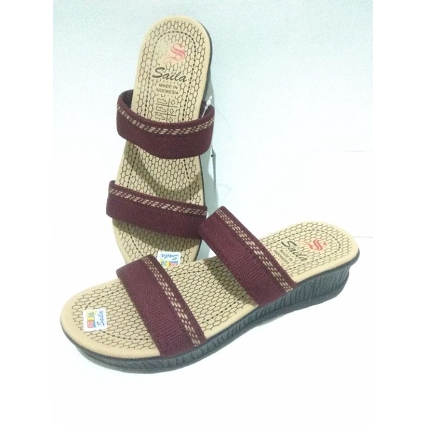 sandal wanita turki ban 2 merek saila hak 5cm