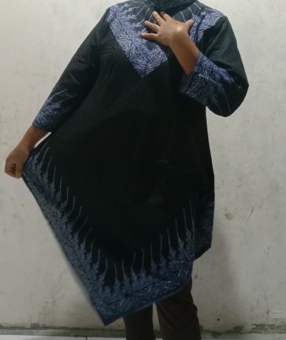 Dress Batik Tunik Tradisional Jumbo Santika Lancip Modang Ori Boutique Best Seller