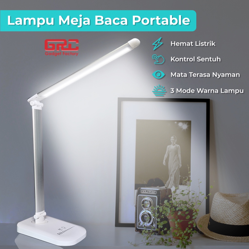 Lampu Meja Belajar LED Reading Lamp Portable Lampu Baca Sentuh Anak