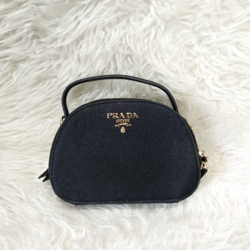 ENZA Slingbag [ Black / Hitam ] Tas Impor Import Fashion Wanita Bag Selempang Bulat Perempuan Fashio