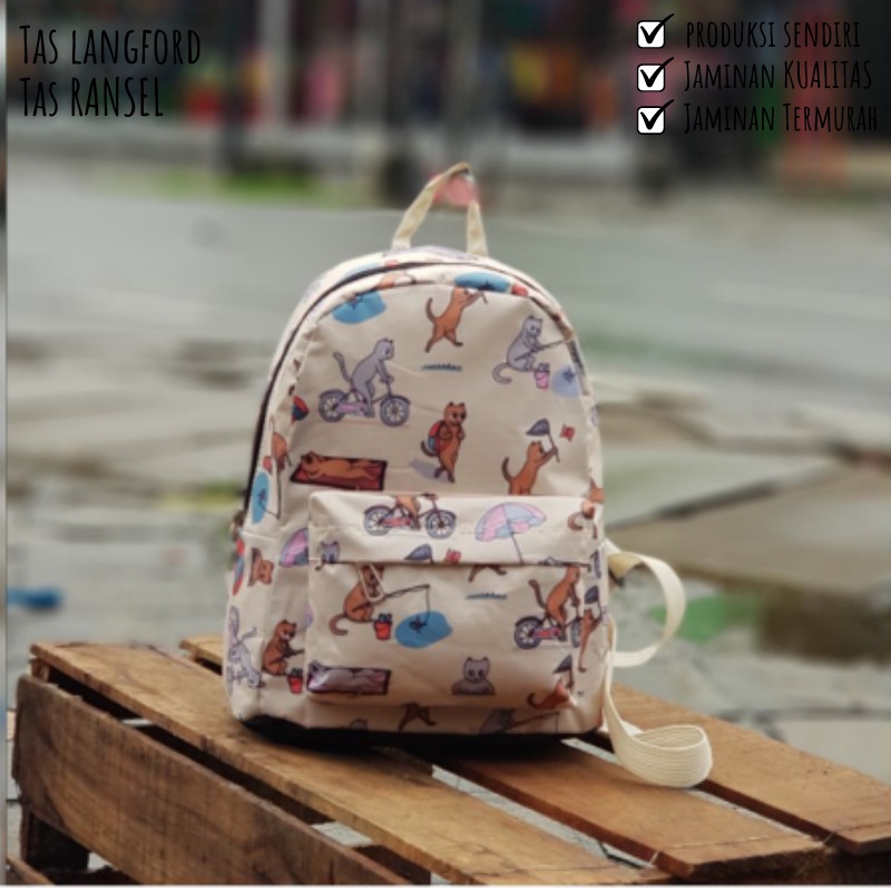 Tas Mini Ransel Sekolah Remaja Dewasa Motif Kuliah Kerja Traveling Multifungsi Stylish Backpack Punggung Bahu Kekinian Terbaru Murah Bagus Waterproof Fashion Korea Import Lokal Original Perempuan Wanita Cewek