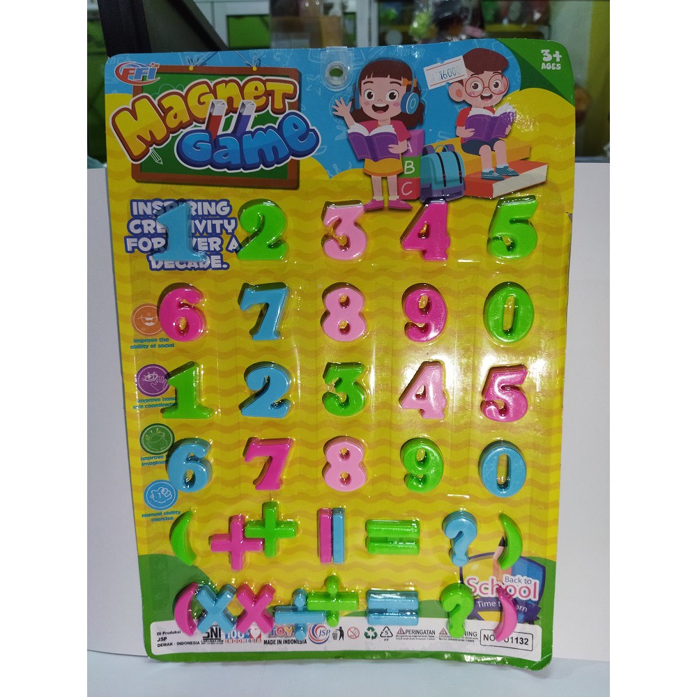 Mainan Edukasi Angka, Huruf, Hijaiyah Magnet Game Belajar Berhitung SNI