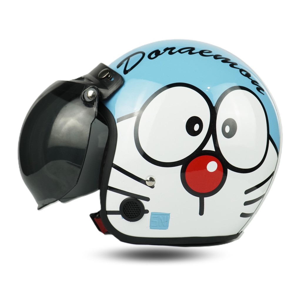 Helm Bogo Dewasa Pria Wanita Helem Retro Motor Sni DORAEMON LOOK