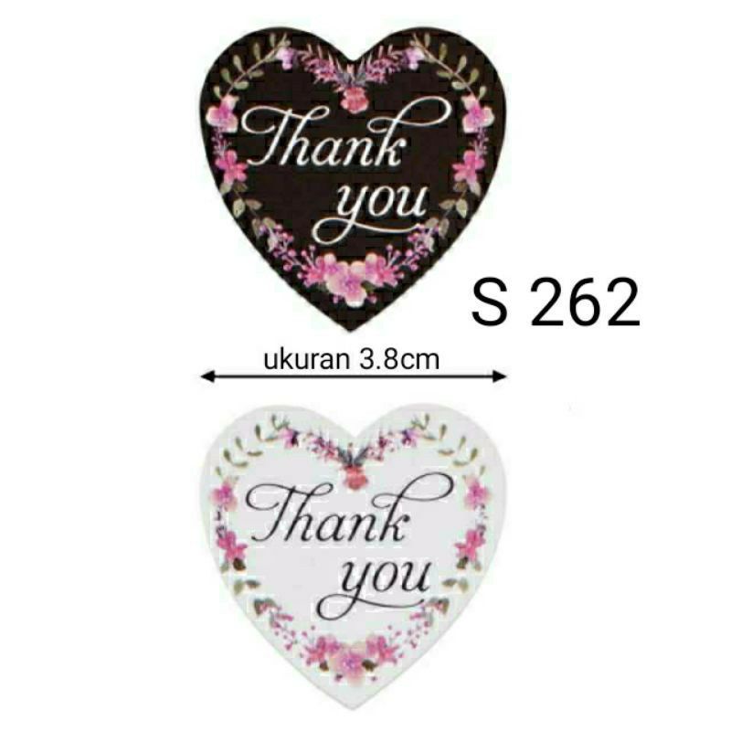 Label Sticker Thank You Heart Shape Black White Segel Kemasan Packaging Sealer Sticker Hampers Sticker Kotak Kue Sticker Toples Sticker Kemasan