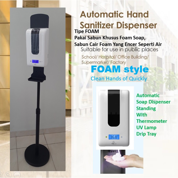 Soap Dispenser Standing Otomatis Thermometer F406NT Auto Dispenser Sanitizer Sensor