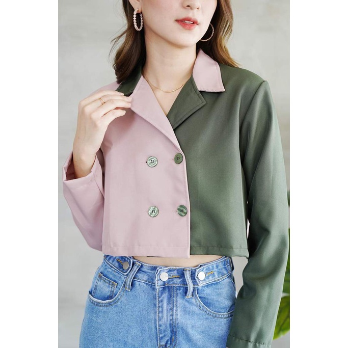 BEFAST - ZEC OOTD Wanita Kemeja WEISA / Kemeja Crop Zhuzu / Kemeja Wanita Crop Kekiniaan / Kemeja Model Korean / Kemeja 2 Warna Keluaran Terbaru