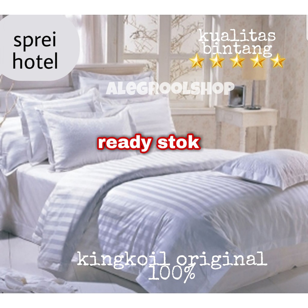 SPREI HOTEL DOBY IMPOR KINGKOIL Garis ORIGINAL KUALITAS HOTEL BERBINTANG