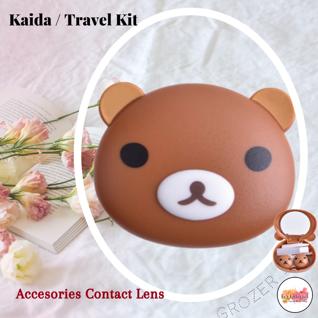 (COD) TEMPAT SOFTLENS | KAIDA | KOTAK TRAVEL KIT MODEL ANIMAL LUCU