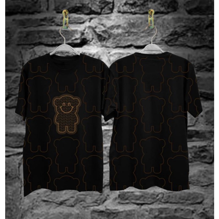 T-SHIRT BAJU KAOS DISTRO PRIA MURAH BEAR BLACK HITAM