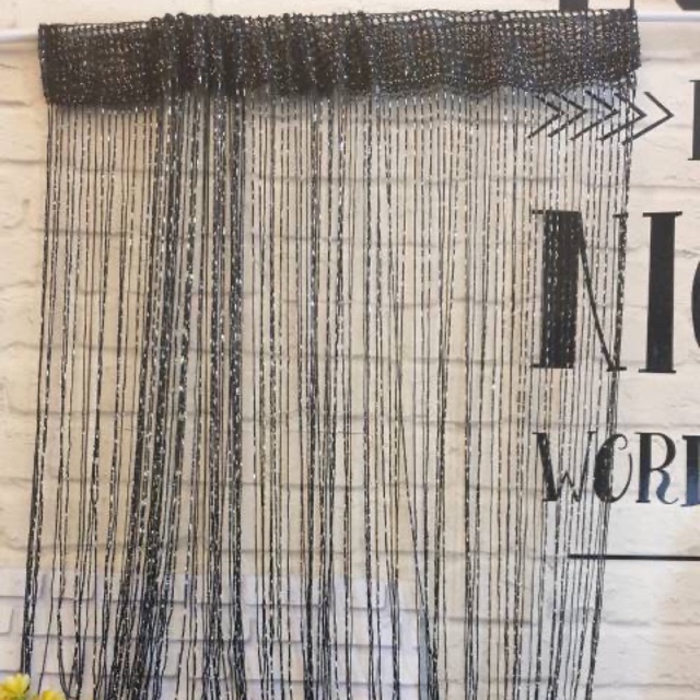 Tirai benang hitam/ tirai pintu/ tirai dekorasi/tirai benang dekorasi/ tirai jendela /tirai pembatas