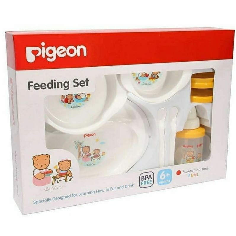 PIGEON Feeding Set Besar Alat Makan Piring Mangkok Bayi Magmag Meal Set Training Cup Kado Bayi Gift Set