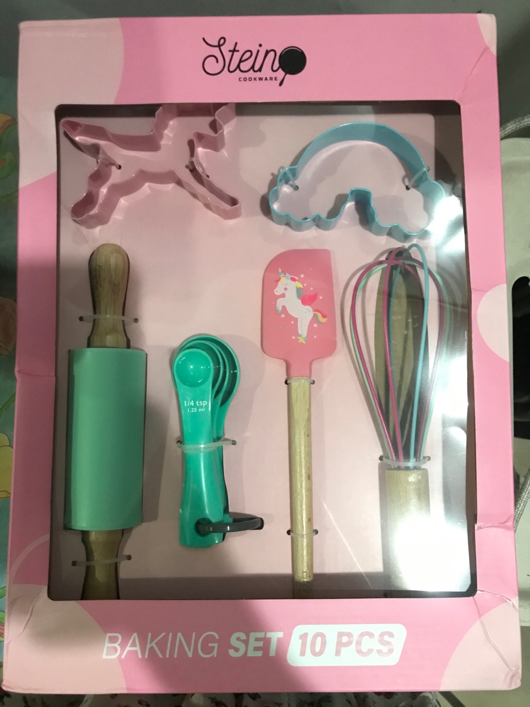 Steincookware Little Chef Baking Set<br />by Flint Stein Cookware Unicorn Tools Rollingpin Spatula Sutil