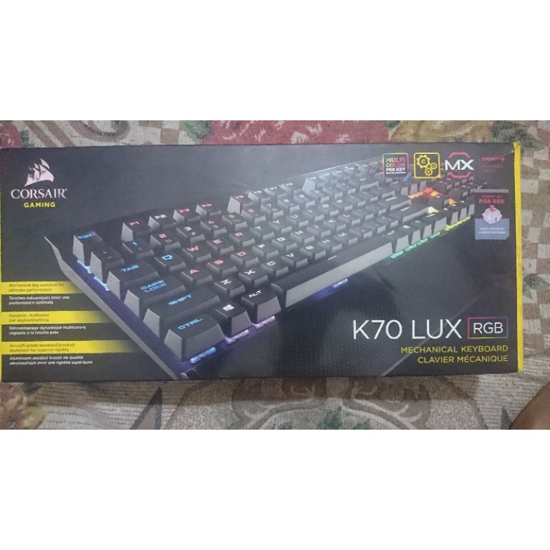 Corsair K70 LUX RGB Keyboard Mekanik Gaming Cherry MX Red Switch, RGB Customizable