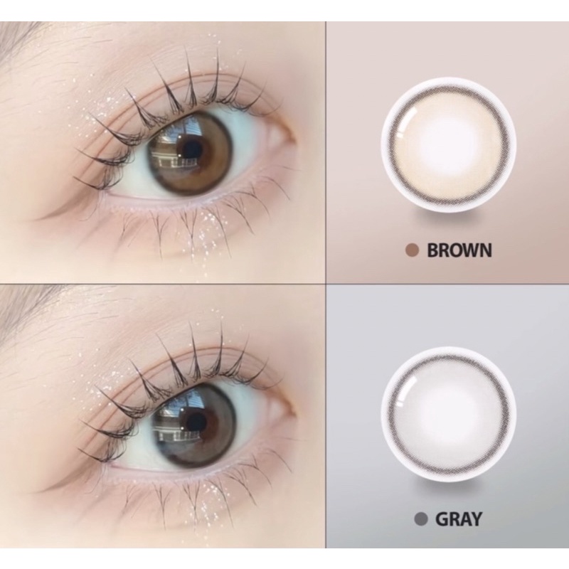 softlens real ring gray hazel &amp; brown original korea silicone hydrogel