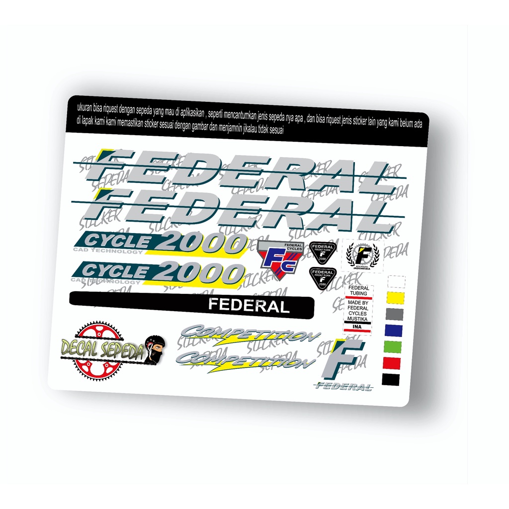 decal sepeda federal  - sticker sepeda federal competition full cutting