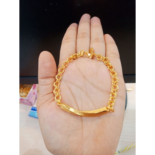 Gelang Ulir Rantai Lapis Mas Penang