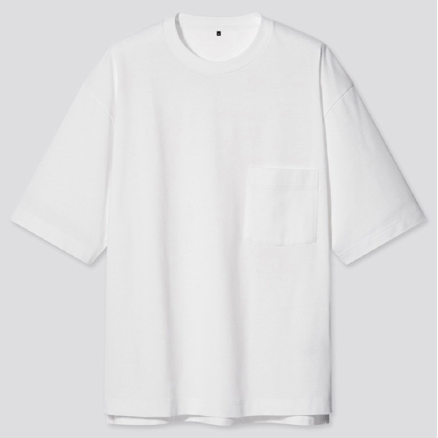 Kaos Polos Oversize Pocket White Solid - Kaos Oversize Polos Putih Solid | Fabric and Basic