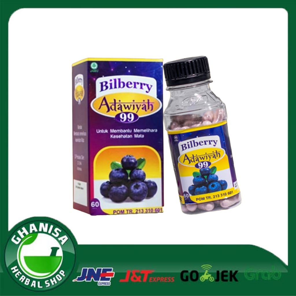 Jual BILBERRY ADAWIYAH 99 KAPSUL EKSTRAK ORIGINAL & ALAMI SUPLEMEN MATA