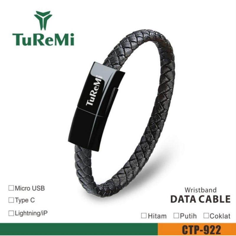 TuReMi CTP-922 Kabel Data Charger Gelang Type C / iPhone / Micro USB Fast Charging