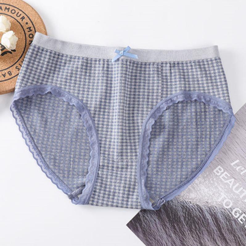 [ LINGERIE MASTER ] - (C-26) Celana Dalam Wanita Sexy Motif Pita Bahan Katun Kolor CD Cewek Daleman Fashion Korea Import-C-26 Biru