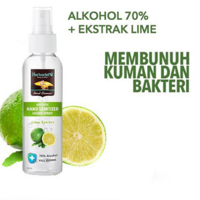 HERBORIST Hand Sanitizer Liquid Spray 100ml - Lemongrass - Lime - Aloe Vera