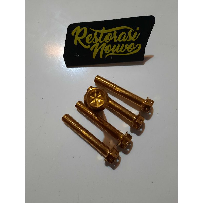 Baut knalpot gold baut probolt knalpot nouvo satuan baut probolt gold baut arm knalpot