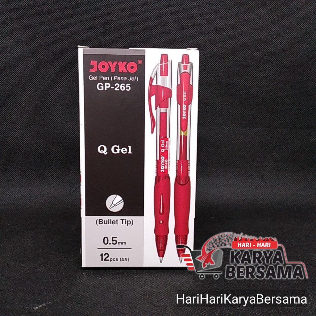 

PULPEN JOYKO Q GEL PEN GP-265 0.5MM - RED X 12'S - PER BOX