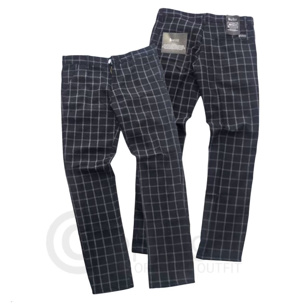 CELANA OUTFIT TARTAN PRIA PREMIUM CHINO SLIM FIT