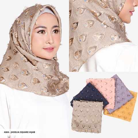 Bahan Jilbab Bawal Bulu Hati - Voal Motif