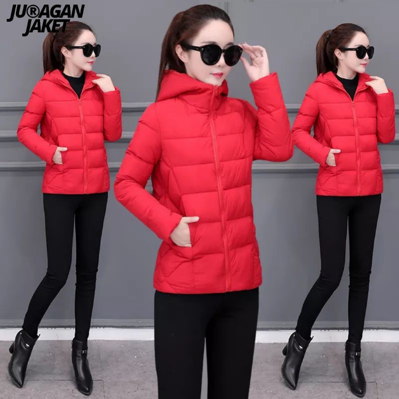 Jaket wanita winter coat hoodie musim dingin