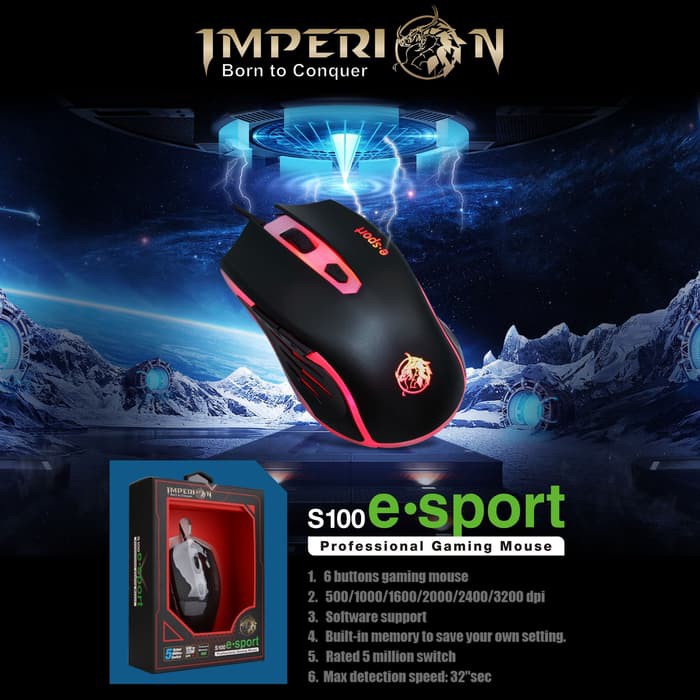 Imperion e-sport S100 - Macro Gaming Mouse