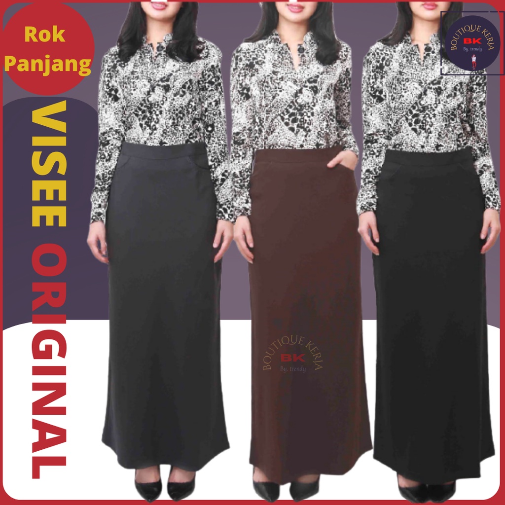Rok panjang wanita dewasa remaja kerja resmi kuliah santai  muslim model A kekinian original Visee