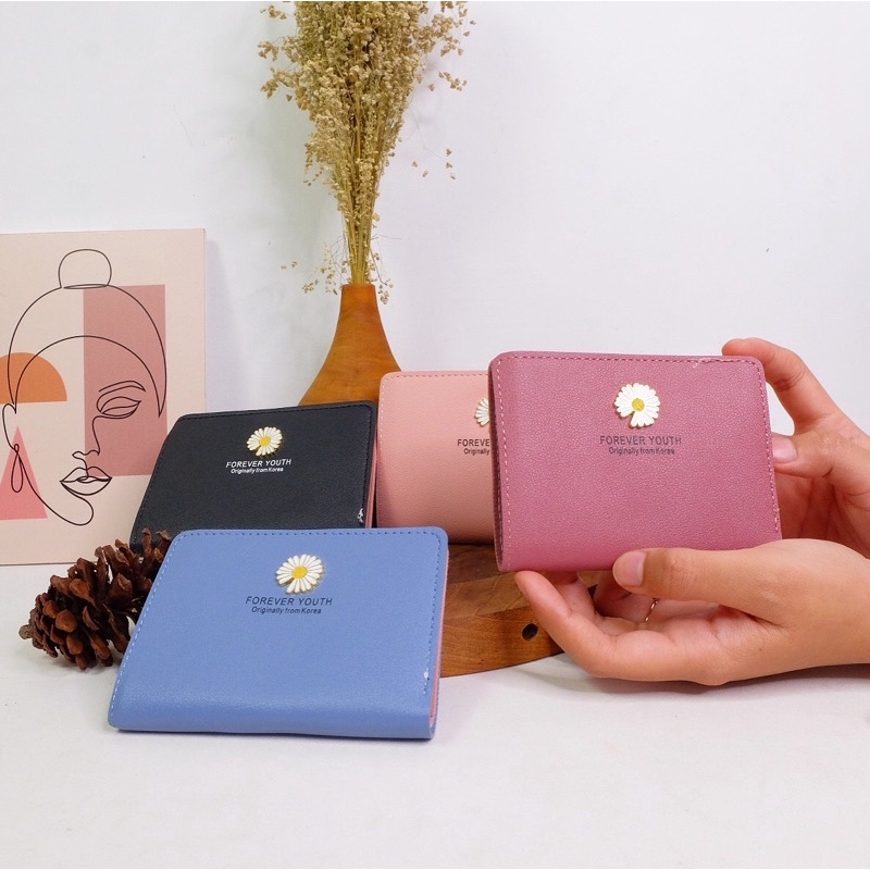 DOMPET WANITA DOMPET MINI WANITA BS59 DOMPET POLOS MOTIS BUNGA ACC