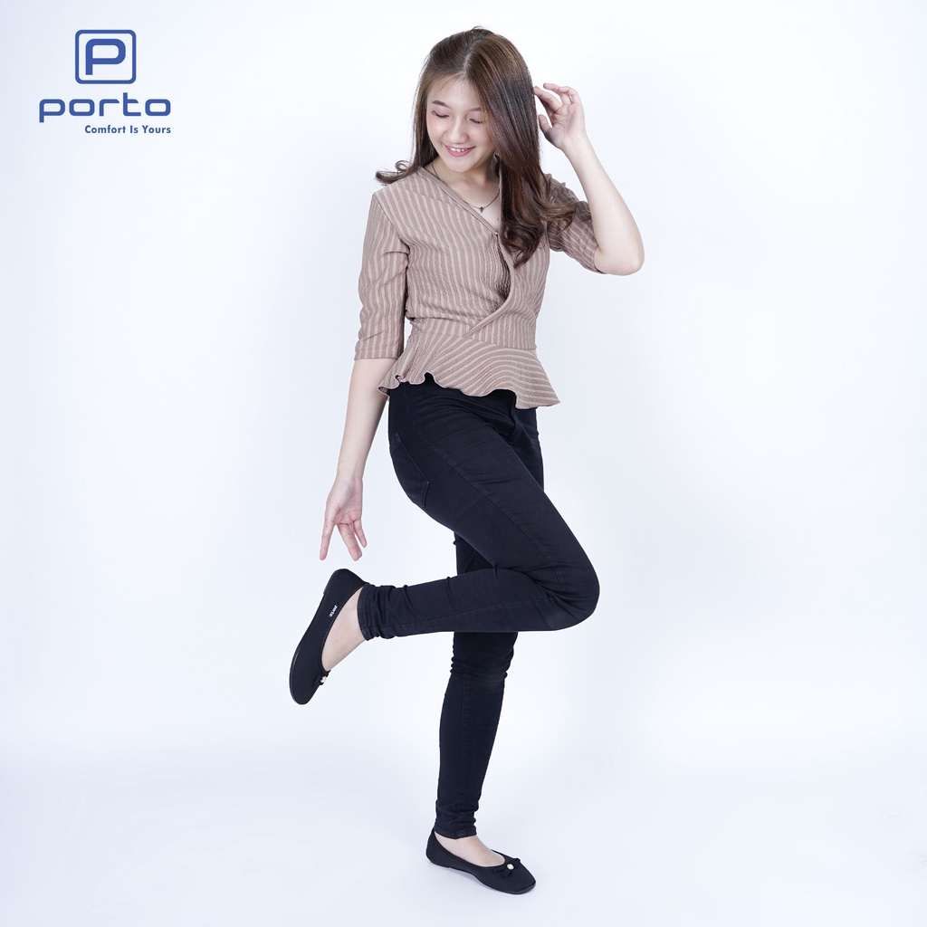 sogo PORTO LADY BA201L Sepatu Wanita Flatshoes Balet Kain Nyaman Empuk Original Model Korea Casual Kantor