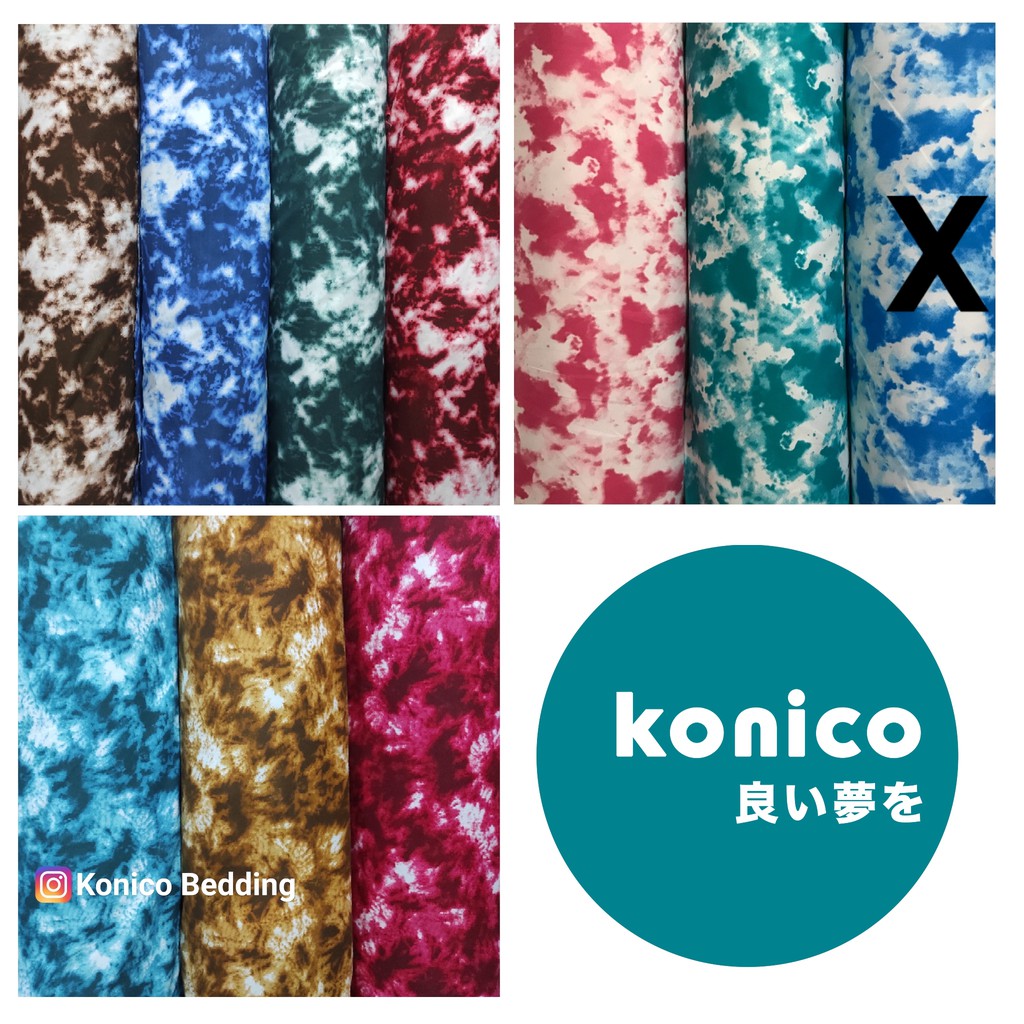 KONICO Bahan Kain  Sprei Bahan MIKROTEX Motif TIE DYE TABUR 
