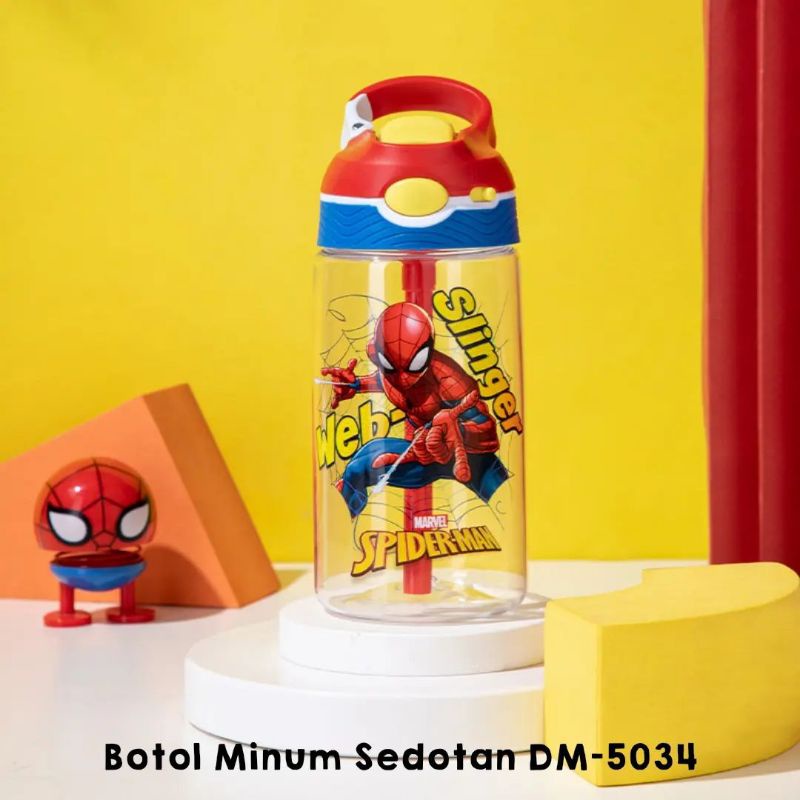Botol Minum Sedotan Mickey / Spiderman DM-5034