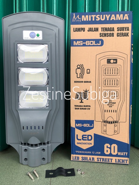 Lampu Jalan LED Solar Panel 20 40 60 Watt Tenaga Surya Sensor Gerak MS-20LJ 40LJ 60LJ Mitsuyama