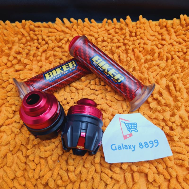 Handgrip Karbon BIKER + Jalu As Roda Depan Universal