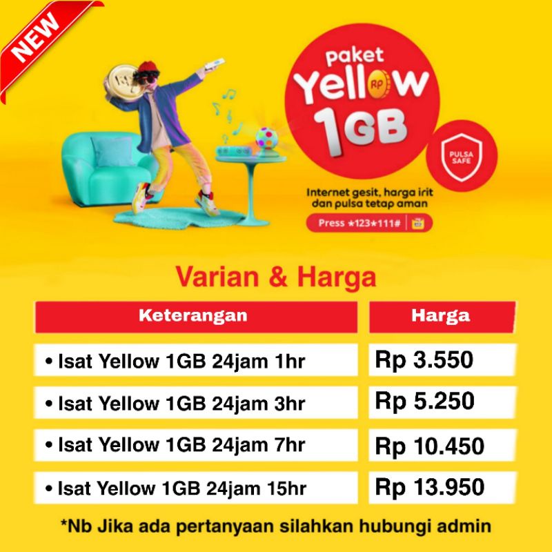 PAKET DATA YELLOW INDOSAT OOREDOO / IM3