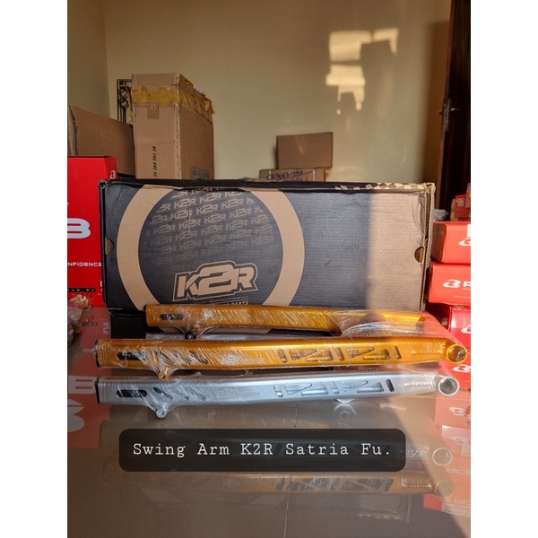 swing arm k2r/kawahara satria fu warna gold dan putih