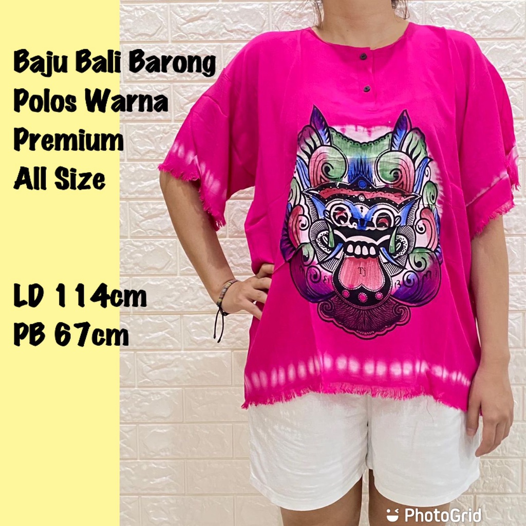 BAJU BALI BARONG WANITA DASAR WARNA POLOS MOTIF BARONG FIT TO XL