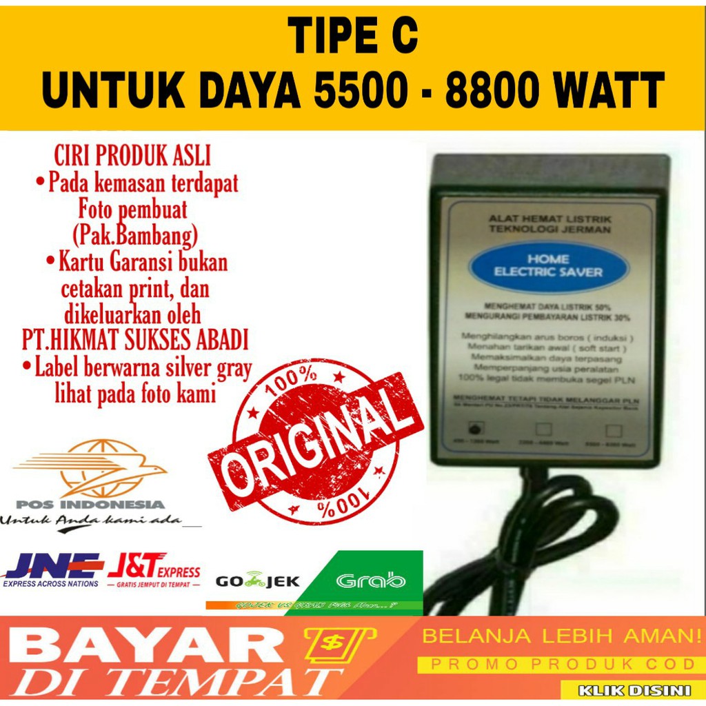 Penghemat Listrik - HOME ELECTRIC SAVER PAK BAMBANG Tipe C 5500-8800