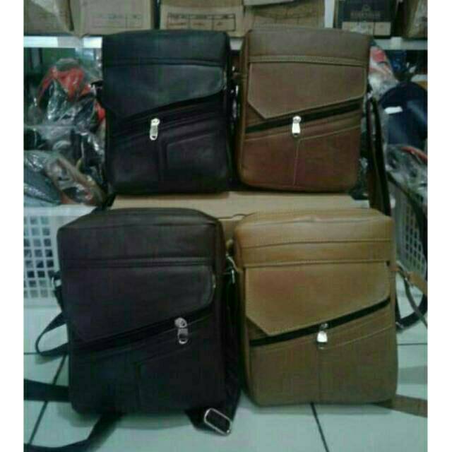 TAS KULIT PRIA IMPORT - TAS SELEMPANG - TAS SLEMPANG - SLING BAG LEATHER - TAS KULIT DOMBA