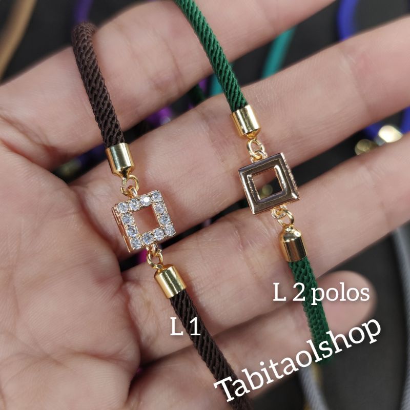 Gelang Tali Serut + Plat Xuping Kotak