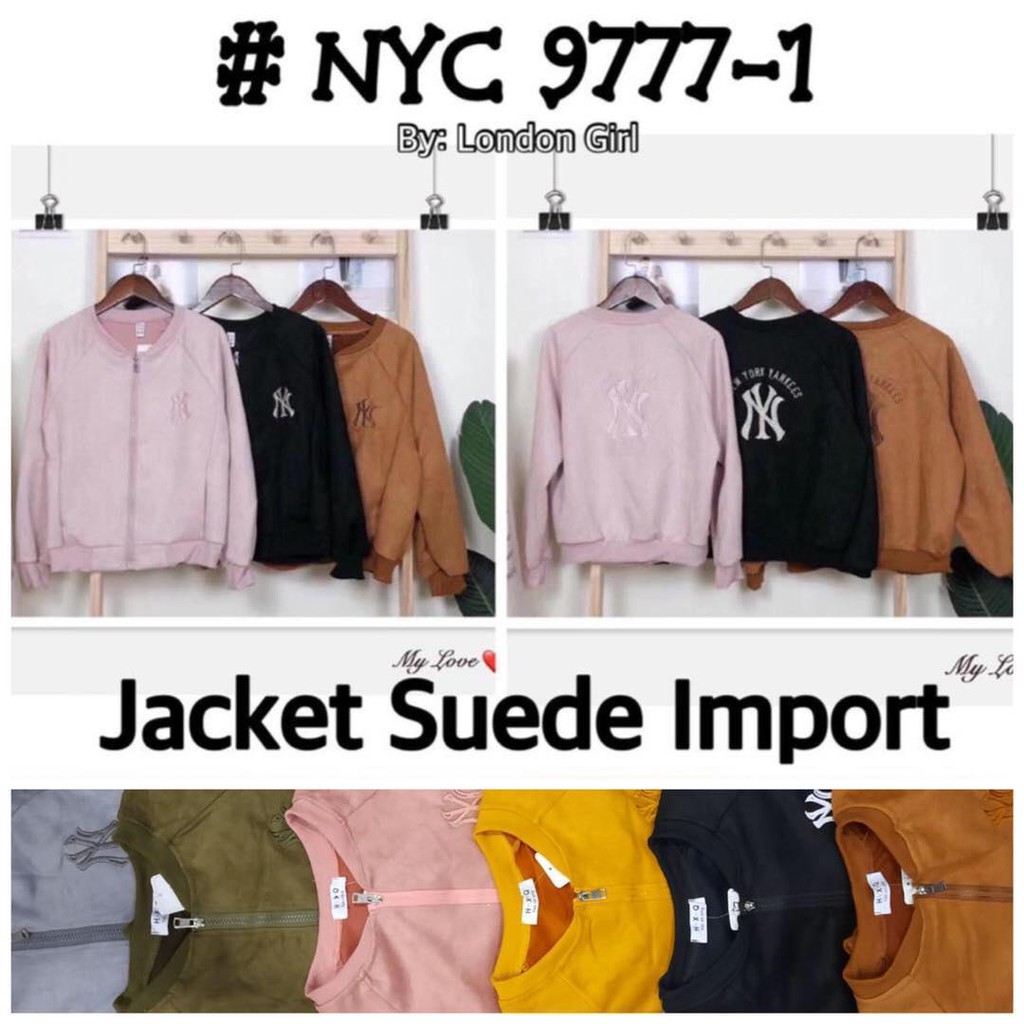 Jaket Wanita Suede Import Lengan Panjang #9777-1/ Woman Import Long Sleeved Suede Jacket